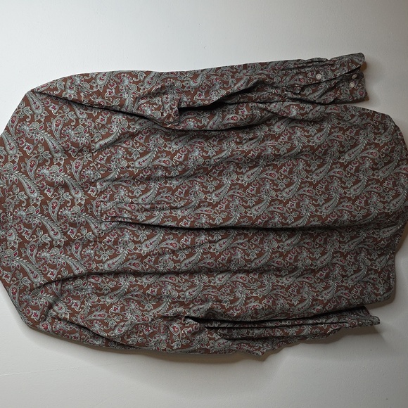 Roper Paisley Print Men's Shirt - Brown  Size Large - Picture 6 of 6
